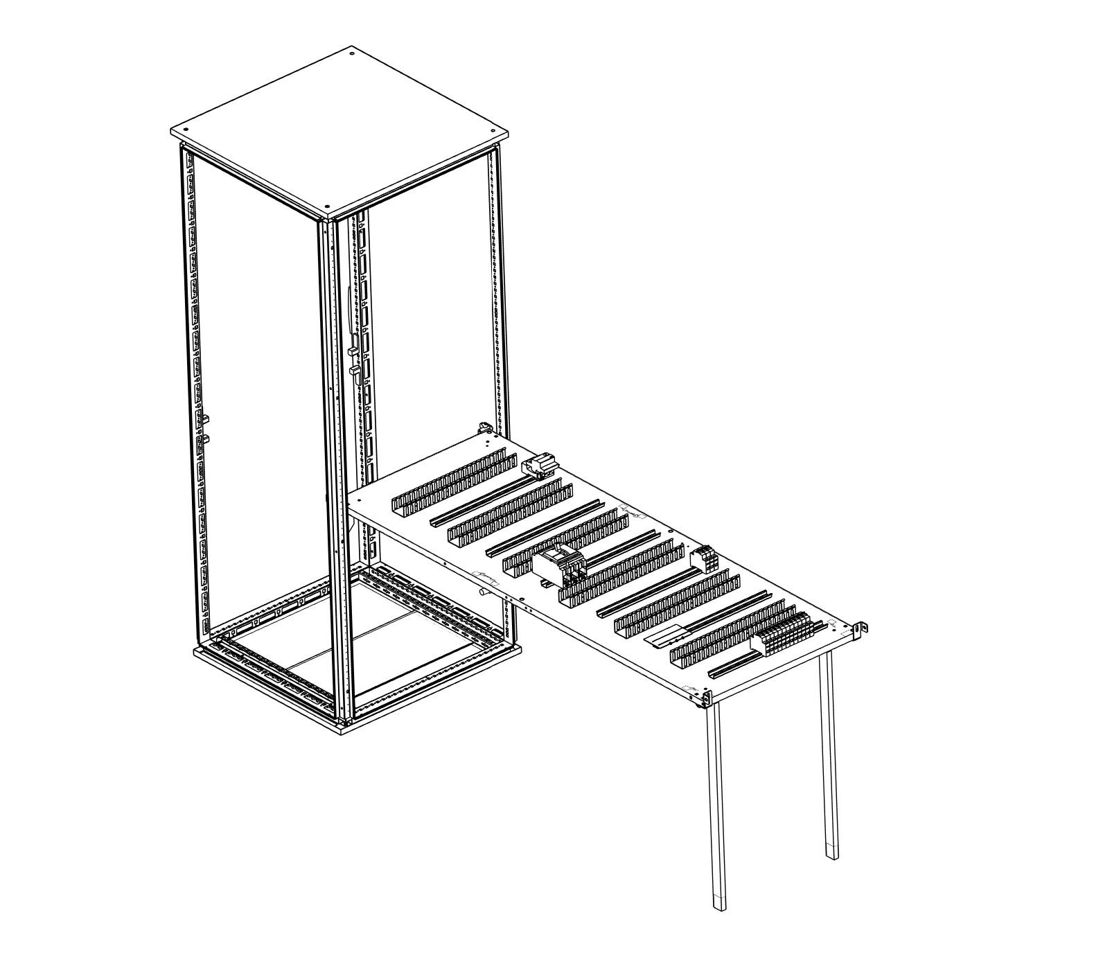 The plate is assembled in a fully extracted working position
