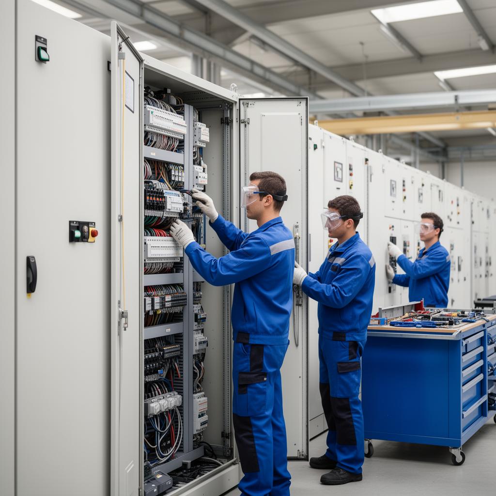 Cabinet assembly department installing electrical components